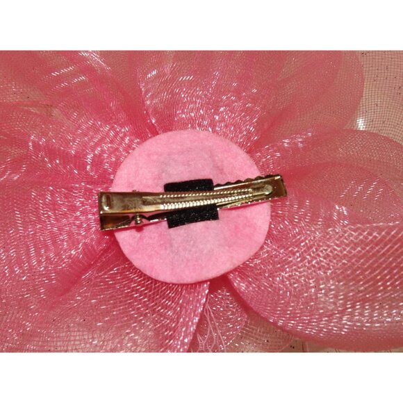 Vintage Pink Fascinator Hat w/ Veil Feathers & Bow pinup retro Kentucky Derby - Picture 9 of 11